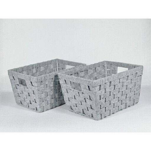 KEVAHOME SET OF 2 FELT WOVEN LARGE STORAGE BASKETS