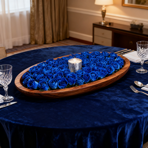 A bouquet of 20 blue artificial roses