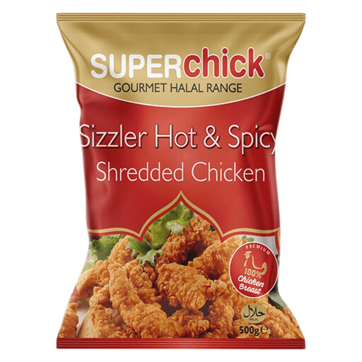 SUPERchick Shredded Chicken Hot & Spicy Sizzler 500g