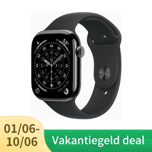 Apple Watch Series 11 GPS + Cellular 46mm, Leisteen Titanium