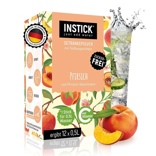 INSTICK just add water Sugar-Free Instant Drink Peach