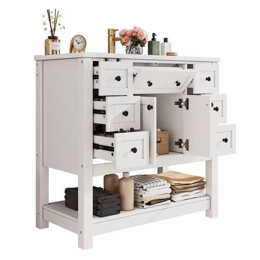 Welltin White Bathroom Vanity 91,5 x 46,5 x 90 cm