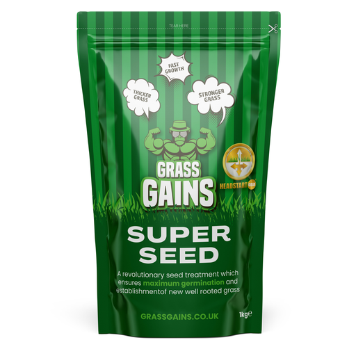 Grass Gains Super Seed, Premium and Fast Growing Lawn Seed, 1kg