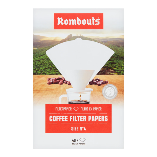 Rombouts No. 4 coffee filter papers, pack of 40