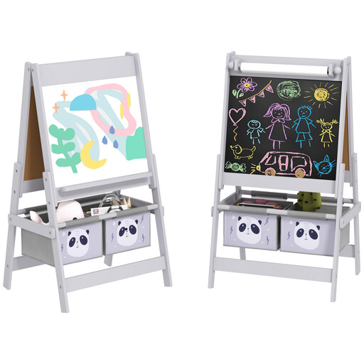 AIYAPLAY 3-in-1 Double-Sided Kids Easel