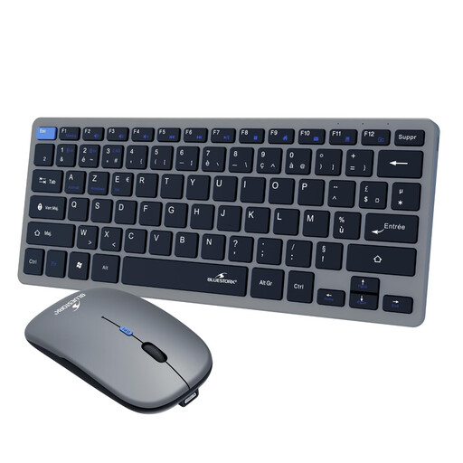 Pack mini clavier et souris plate sans fil-2.4G+BT-AZERTY