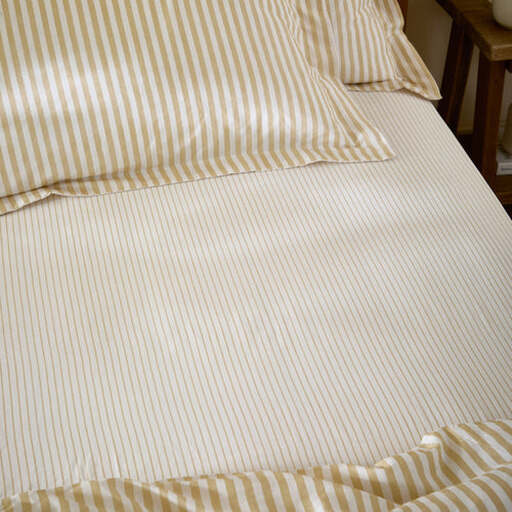 Yard Hebden Stripe 100% 纯棉床笠，蜜糖黄