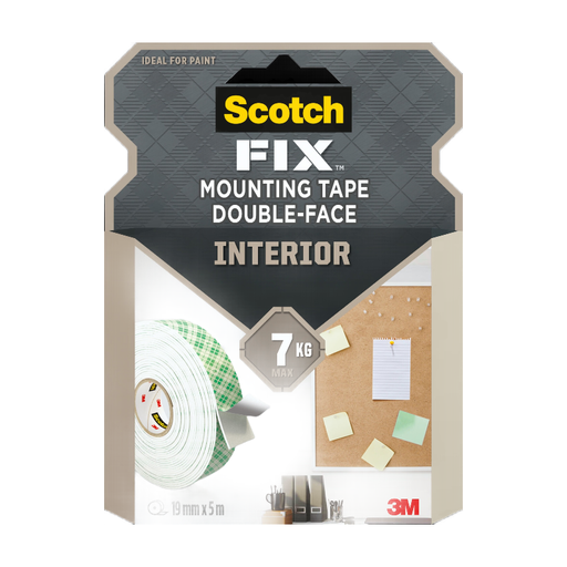 Scotch Indoor Double-Sided Tape White 5m x 19mm