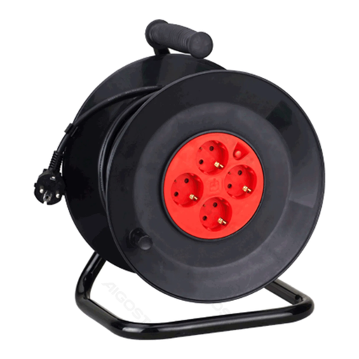 Aigostar Cable Reel/German 4-Way/3G1.5mm2/50m