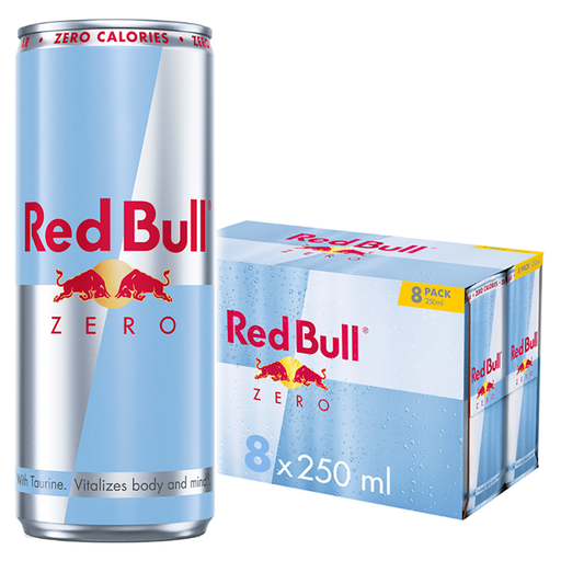 Red Bull Zero 250 ml, pack of eight