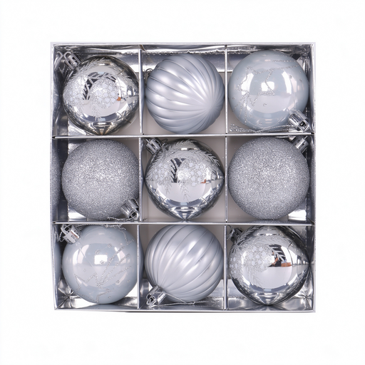 24ct Silvery Christmas Ball 6cm Shatterproof