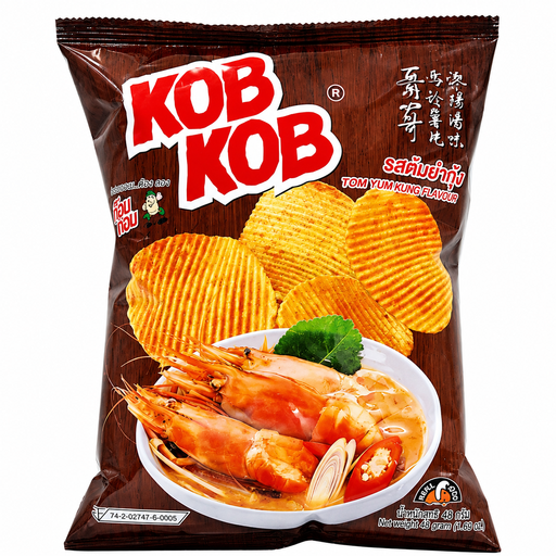 Paquet de chips de pommes de terre KOBKOB saveur Tom Yum 48 g