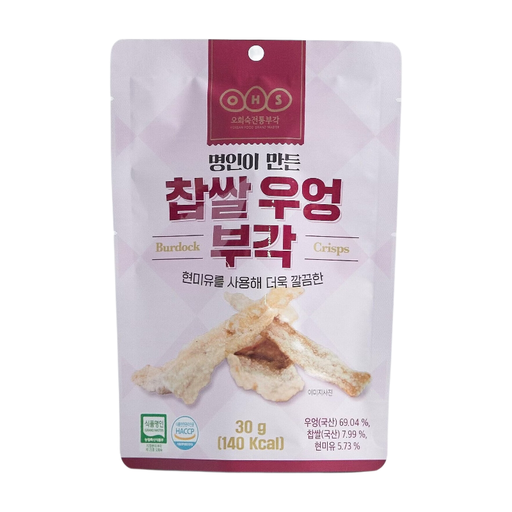 OHS burdock root crisps, 30 g bag