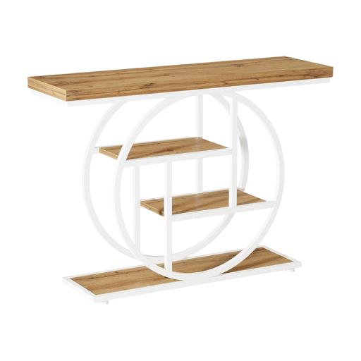 Tribesigns Console Table in White-Gold