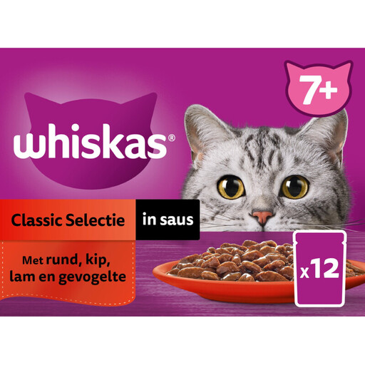 Whiskas Senior Wet Cat Food Classic Selection in Sauce 7+ 12 x 85 g