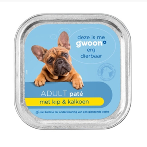 G'woon Hondenvoer Paté met Kip en Kalkoen