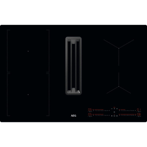 AEG CCE84543CB EcoLine 6000 Series Combo Induction Cooktop with Extractor - Bridge Function - 80 cm