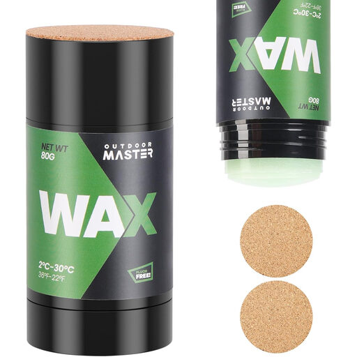 OutdoorMaster Update Rub-on Ski Snowboard Wax, Universal Portable Cross 80g