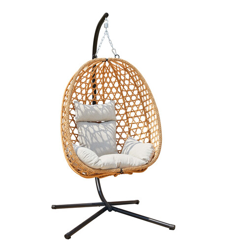 Terrabeta Stalen Hangstoel met PE Rattan