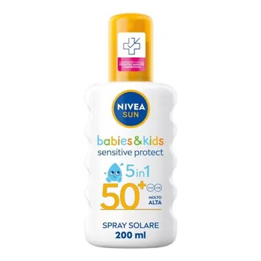 NIVEA Sun 5-in-1 Sensitive Protect SPF50+ Sun Spray for Babies and Toddlers 200ml