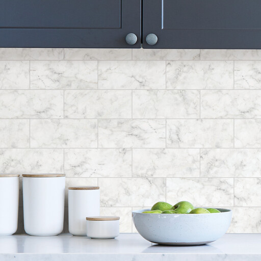 In Home Marble Tile Peel & Stick Backsplash