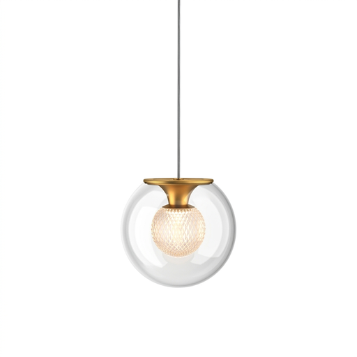 Tubicen Double Globe Pendant Light, Gold, LED Dimmable