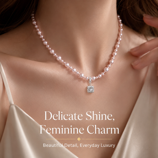 Collier Cube de Sucre à Bulles Or Rose VoxorAI XL25
