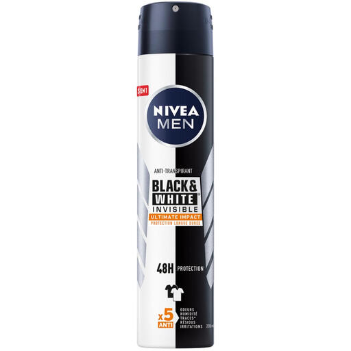 Nivea Men Underarm Deodorant Black & White Ultimate Impact Protection 72h Spray 200 ml