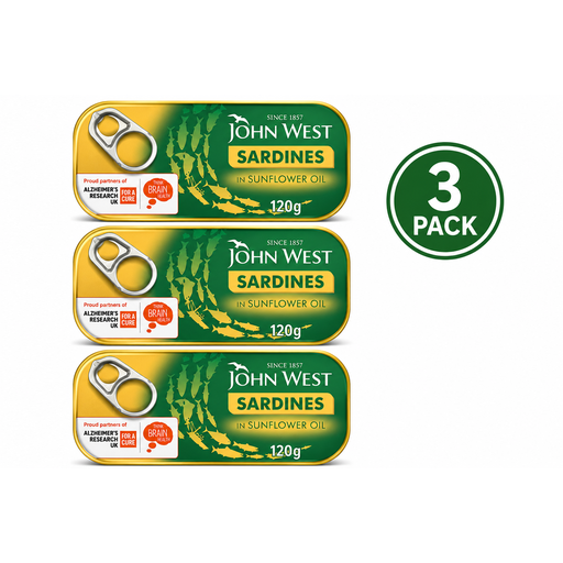 John West Sardines in Sunflower Oil 120g 3 Packs
