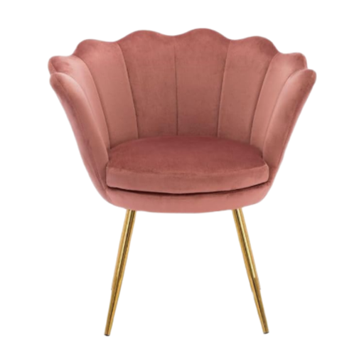 Ya-Home Accent Chair in Pink mit goldenen Beinen