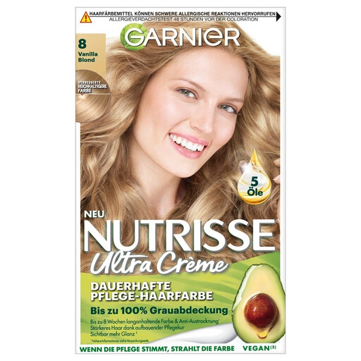 GARNIER Nutrisse Creme Care Hair Color #8 Vanilla Blonde