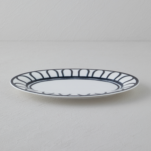 English Home Porcelain Square Plate with geometric pattern