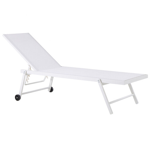 Beliani Aluminium Reclining Sun Lounger White PORTOFINO