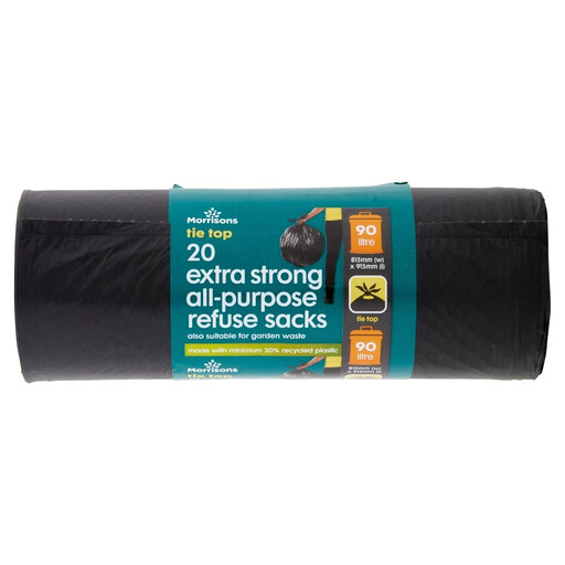 Morrisons 20 Tie Top Extra Strong All-Purpose Refuse Sacks