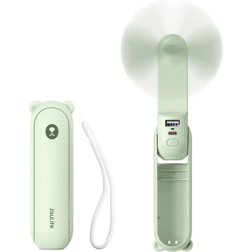 JISULIFE Mini Handheld Fan 3 in 1 Green