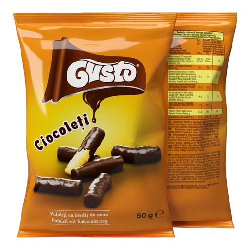 GUSTO PUFFS CACAO COATING 50G