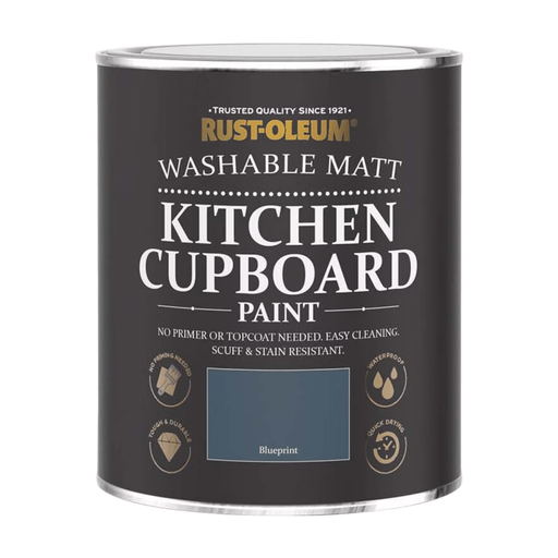 Rust-Oleum Matt Kitchen Cupboard Paint Blue Print 750Ml