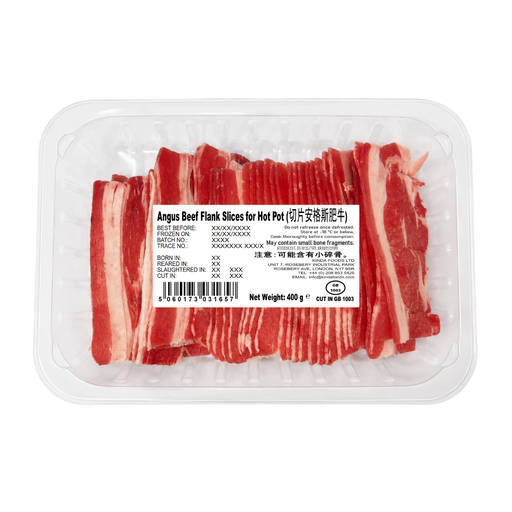Kinda Angus Beef Flank Slices for Hot Pot 400g