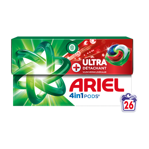 Ariel PODS 4-in-1 Laundry Detergent Capsules +Ultra Stain Remover, 26 Pods
