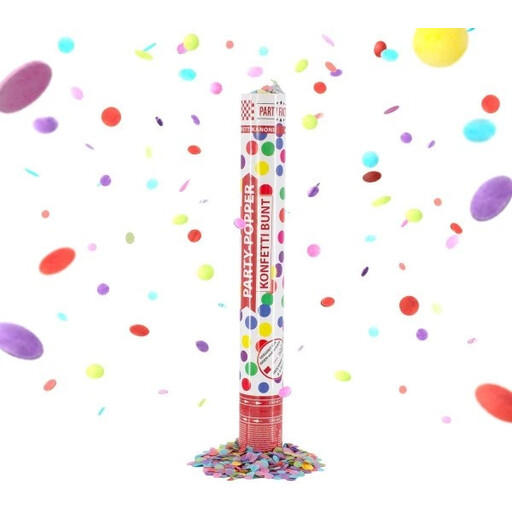 Party Factory Party Popper Confetti Cannon - Multi-Colored Confetti Balls, 1Piece