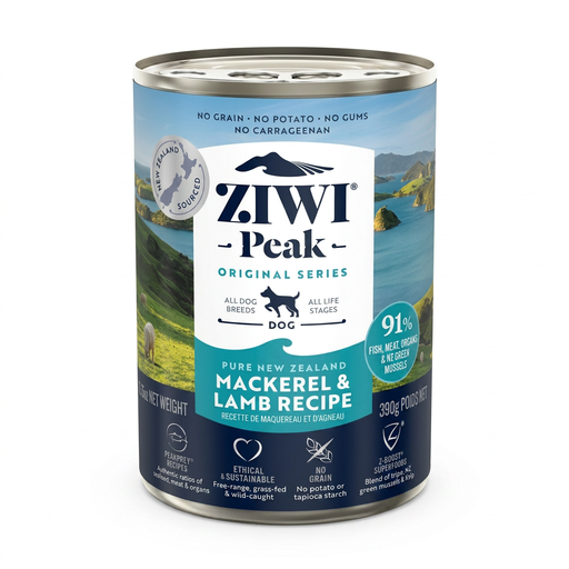 ZIWI PEAK 犬用罐头 鲭鱼 & 羊肉 390 g
