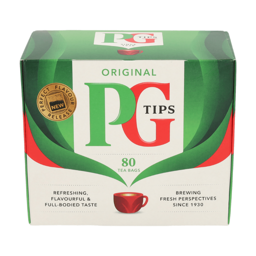 PG Tips Original black tea, box of 80 tea bags, 232 g