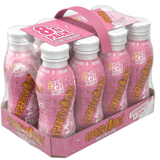 Grenade Protein Nutrition Shake, Strawberries & Cream, eight 330 ml bottles
