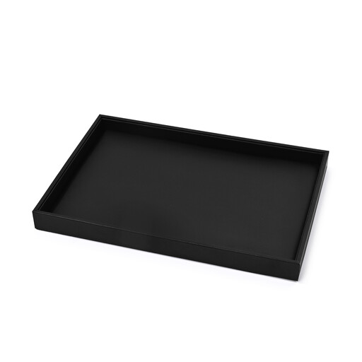Oirlv PU Leather Jewelry Display Tray Black Jewelry Organizer