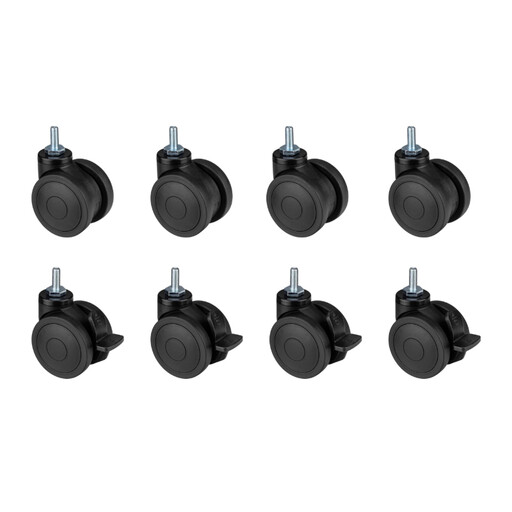 OPLITE Lot de 8 Roulettes Noires