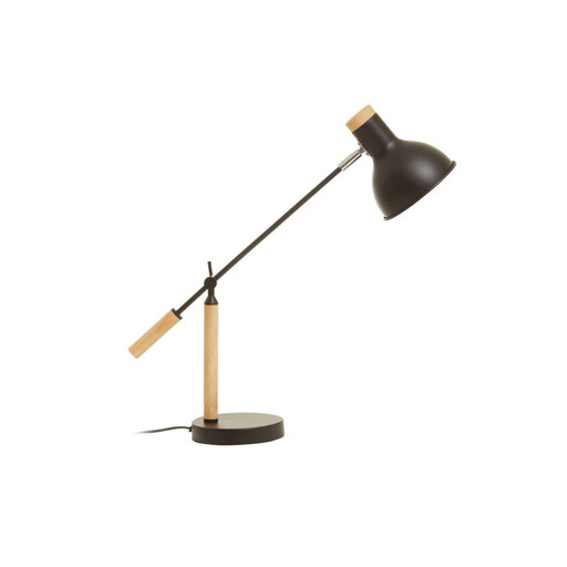 Interiors by Premier Table Lamp Stockholm in matte black and natural wood