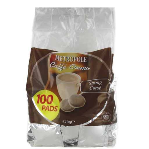 METROPOLE Senseo Strong coffee pods, pack of 100