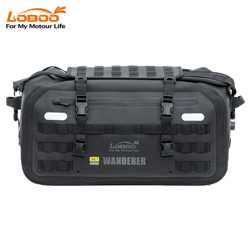 Sac de Selle Moto LOBOO 50L, ?tanche, Sac Sec à Enroulement en TPU