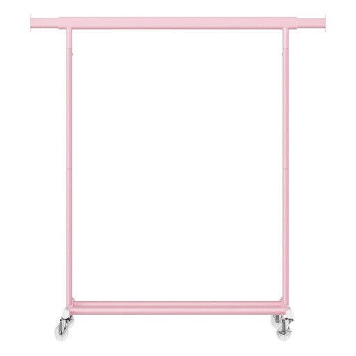 Ochama Garment Rail with Wheels, Adjustable, Pink