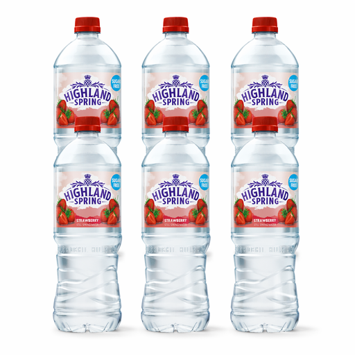 Highland Spring Sugar Free Strawberry Still Flavoured Water, six 1.25L bottles